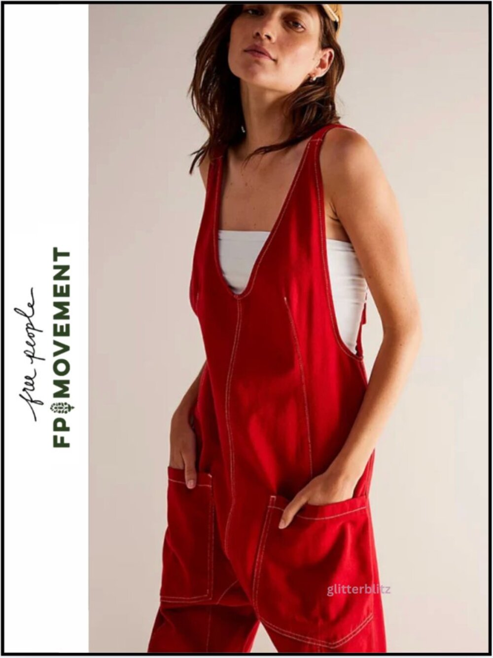Free People We The Free High Roller Jumpsuit ❤️ HEARTS EYE RED